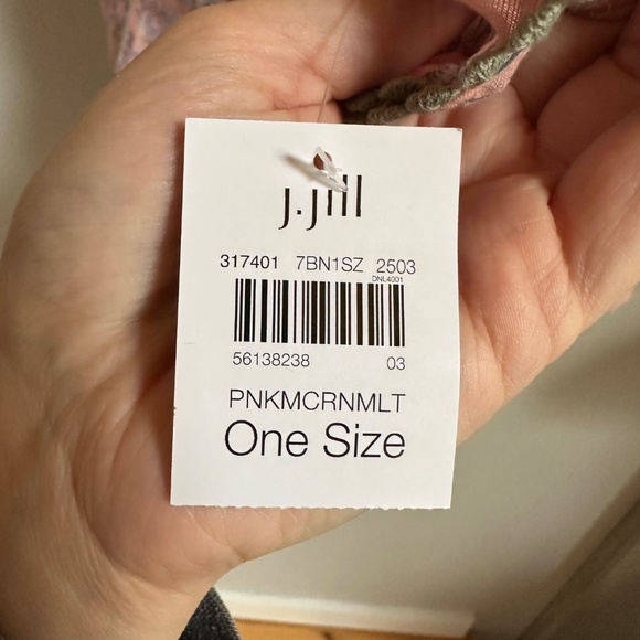 NWT J Jill Light Pink Block Print Infinity Scarf - Picture 4 of 5